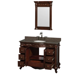 Open Vanity View with Imperial Brown Top and Mirror