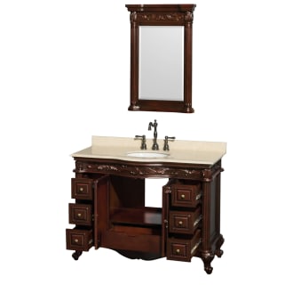 Open Vanity View with Ivory Top and Mirror
