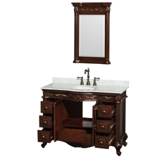 Open Vanity View with White Carrera Top and Mirror