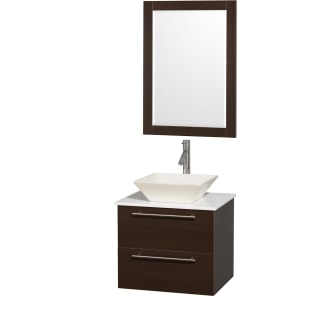 Espresso Vanity with White Stone Top and Bone Porcelain Sink