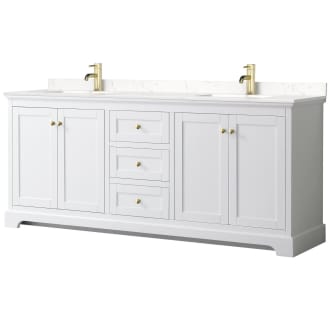 Finish: White / Carrara Cultured Marble Top / Brushed Gold Hardware
