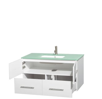 Wyndham Collection-WCVW00942SUNSM36-Open Vanity View with Green Glass Top and Undermount Sink