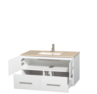 Wyndham Collection-WCVW00942SUNSM36-Open Vanity View with Ivory Marble Top and Undermount Sink