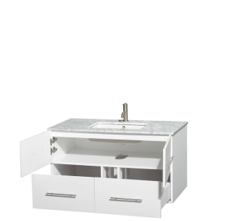 Wyndham Collection-WCVW00942SUNSM36-Open Vanity View with White Carrera Marble Top and Undermount Sink