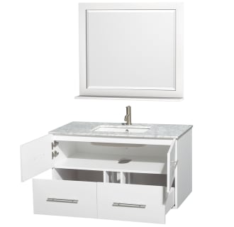 Wyndham Collection-WCVW00942SUNSM36-Open Vanity View with White Carrera Marble Top, Undermount Sink, and 36" Mirror