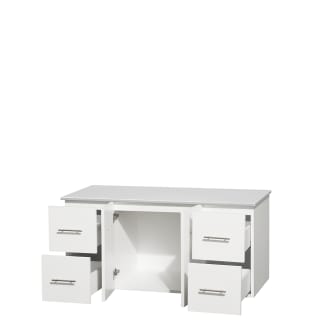 Open Vanity View with White Stone Top Only
