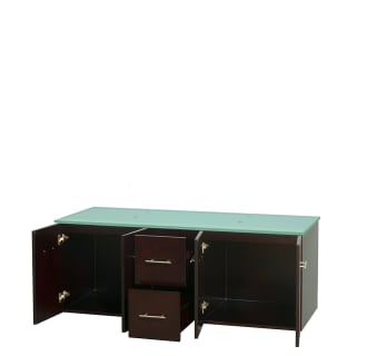Open Vanity View with Green Glass Top Only