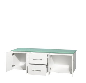 Open Vanity View with Green Glass Top Only