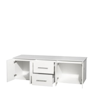 Open Vanity View with White Stone Top Only