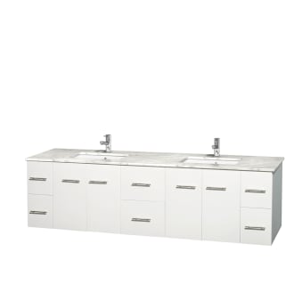 Wyndham Collection-WCVW00980DUNSM24-Full Vanity View with White Carrera Marble Top and Undermount Sinks