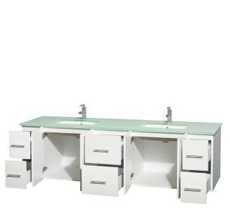 Wyndham Collection-WCVW00980DUNSM24-Open Vanity View with Green Glass Top and Undermount Sinks
