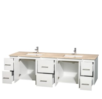 Wyndham Collection-WCVW00980DUNSM24-Open Vanity View with Ivory Marble Top and Undermount Sinks