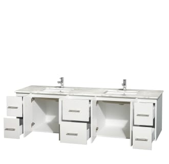 Wyndham Collection-WCVW00980DUNSM24-Open Vanity View with White Carrera Marble Top and Undermount Sinks