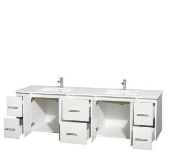 Wyndham Collection-WCVW00980DUNSM24-Open Vanity View with White Stone Top and Undermount Sinks