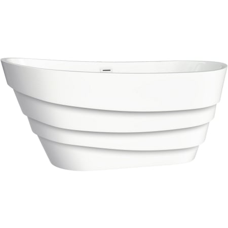 A and E Bath and Shower Basile 69" Free Standing Acrylic Soaking Tub with Center Drain, Drain Assembly, and Overflow White