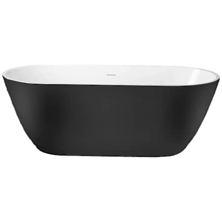 A and E Bath and Shower Lilac 55" Free Standing Acrylic, Fiberglass Soaking Tub with Reversible Drain and Overflow Black