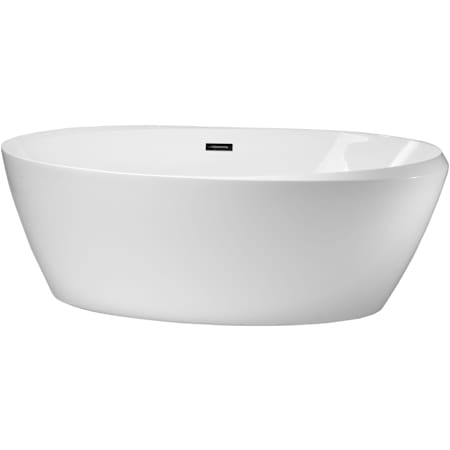 A and E Bath and Shower Rowan 59" Free Standing Acrylic, Fiberglass Soaking Tub with Center Drain, Drain Assembly, and Overflow White