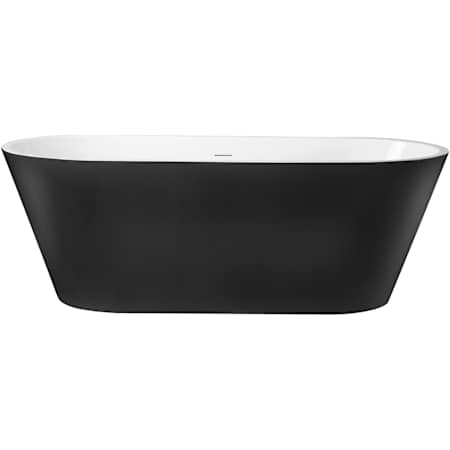 A and E Bath and Shower Arcadia 59" Free Standing Acrylic, Fiberglass Soaking Tub with Center Drain, Drain Assembly, and Overflow Black