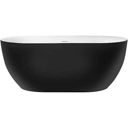 A and E Bath and Shower Malone 51" Free Standing Acrylic, Fiberglass Soaking Tub with Center Drain, Drain Assembly, and Overflow Black