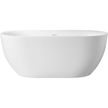 A and E Bath and Shower Malone 55" Free Standing Acrylic, Fiberglass Soaking Tub with Center Drain, Drain Assembly, and Overflow White