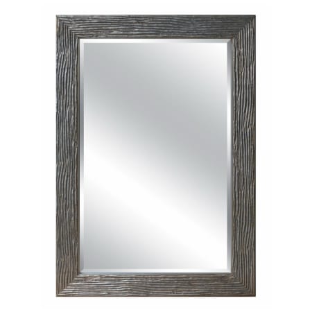 A and E Bath and Shower Modern 27-1/2" W x 39-3/8" H Rectangular Wood Framed Bathroom Mirror Wood Finish with Vintage Silver