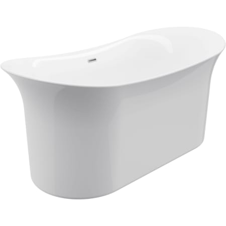 A and E Bath and Shower Cyclone 66" Free Standing Acrylic Soaking Tub with Center Drain, Drain Assembly, and Overflow White