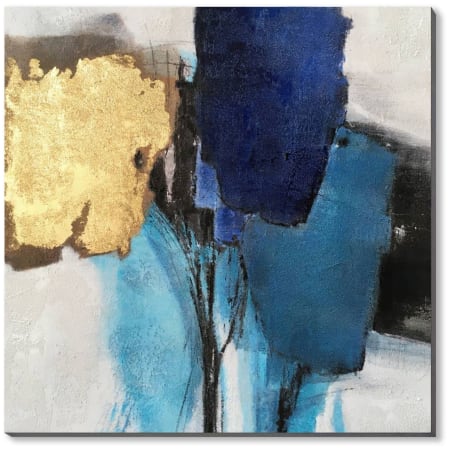 A and E Bath and Shower Modern 30" x 40" Encompass Frameless Abstract Painting on Canvas Blue