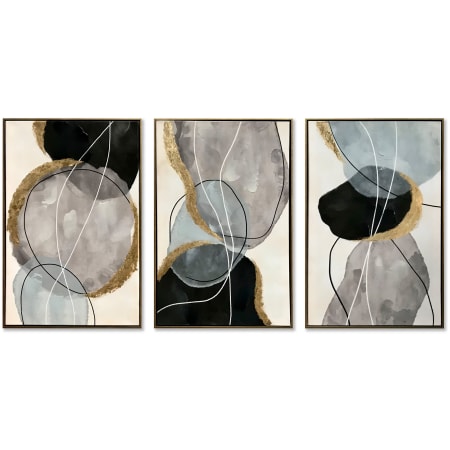 A and E Bath and Shower Modern 36" x 24" Endocrine Framed Landscapes Painting on Canvas - Set of 3 Gray