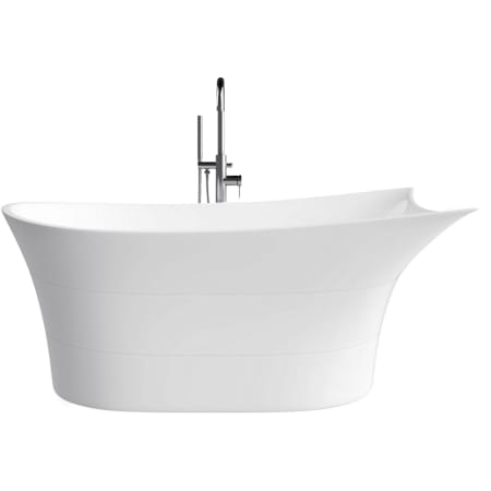 A and E Bath and Shower Floris 69" Free Standing Acrylic Soaking Tub with Reversible Drain, Drain Assembly, and Overflow White
