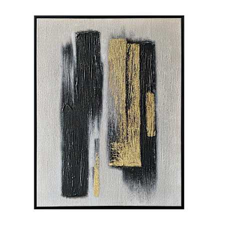 A and E Bath and Shower Flux 48" x 36" Framed Abstract Painting N/A