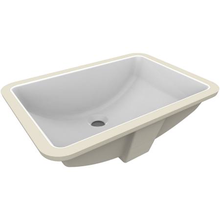 A and E Bath and Shower Fusion 20-11/16" Rectangular Ceramic Undermount Bathroom Sink with Overflow and White