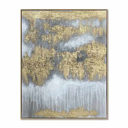 A and E Bath and Shower Glint 48" x 36" Framed Abstract Painting N/A