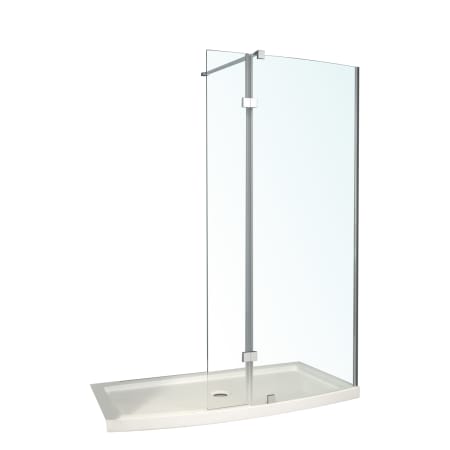 A and E Bath and Shower Halim Shower Screen Semi Frameless Shower Enclosure with Tempered Glass Chrome