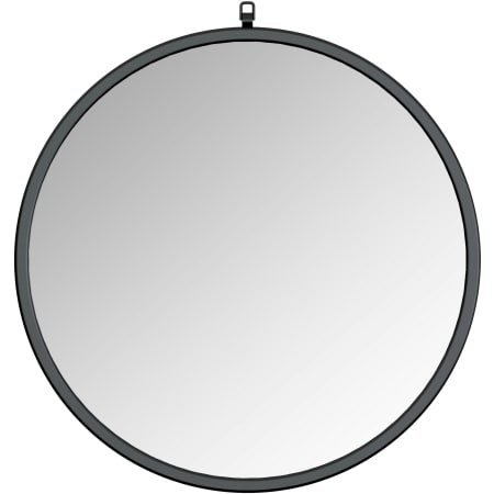 A and E Bath and Shower Haylo 32" Diameter Circular Metal Framed Bathroom Mirror Black