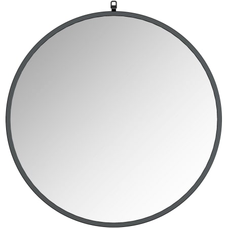A and E Bath and Shower Haylo 36" Diameter Circular Metal Framed Bathroom Mirror Black