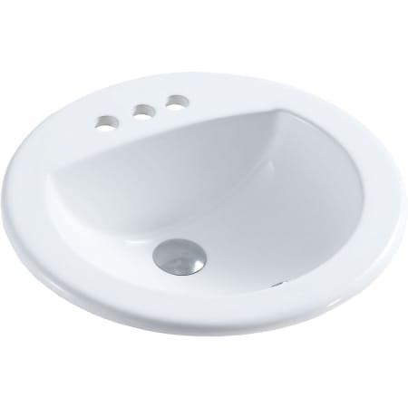 A and E Bath and Shower Ingrid 19-1/8" Oval Ceramic Drop In Bathroom Sink with Overflow and 3 Faucet Holes at 4" Centers White