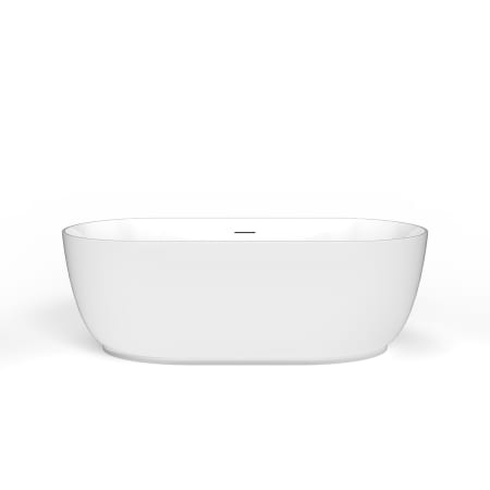 A and E Bath and Shower Jorimi 59" Free Standing Acrylic and Fiberglass Soaking Tub with Center Drain and Overflow Glossy White