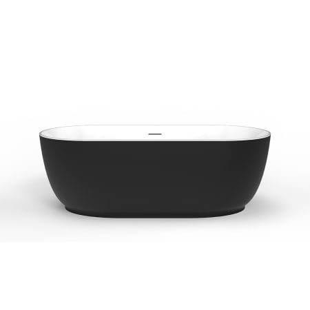 A and E Bath and Shower Jorimi 67" Free Standing Acrylic and Fiberglass Soaking Tub with Center Drain and Overflow Matte Black