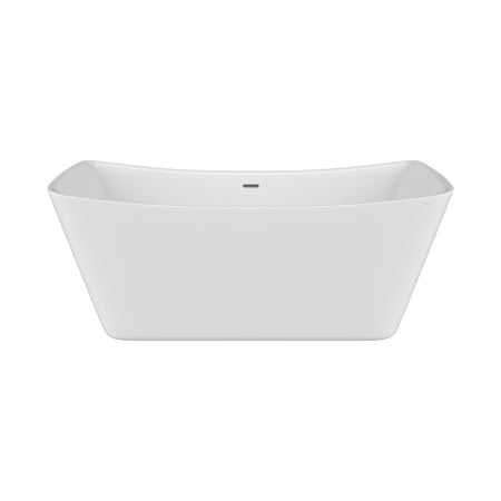 A and E Bath and Shower Classic Contemporary 60" Free Standing Acrylic Soaking Tub with Center Drain, Drain Assembly, and Overflow Glossy White