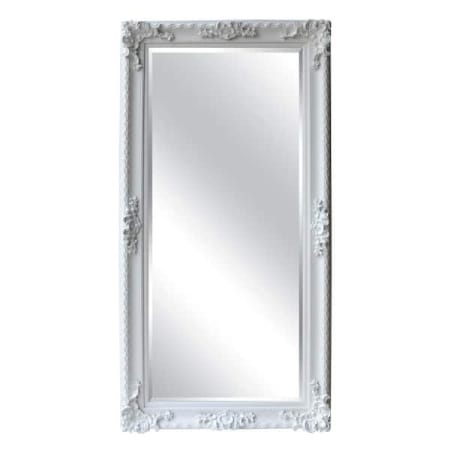 A and E Bath and Shower Modern 35-3/8" W x 71" H Rectangular Wood Framed Bathroom Mirror Wood Finish with Matte White