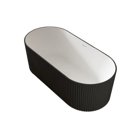 A and E Bath and Shower 59" Free Standing Acrylic Soaking Tub with Center Drain and Overflow Black