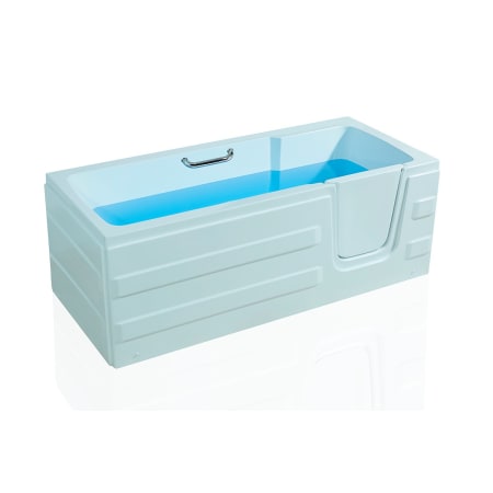 A and E Bath and Shower 61" Corner Acrylic Soaking Tub with Right Drain and Overflow White