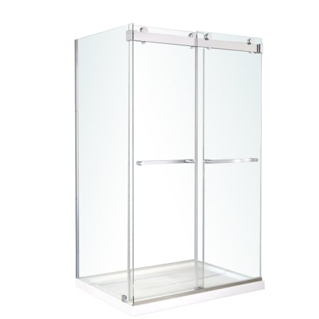 A and E Bath and Shower Madou Pivot Semi Frameless Shower Enclosure with Tempered Glass Chrome