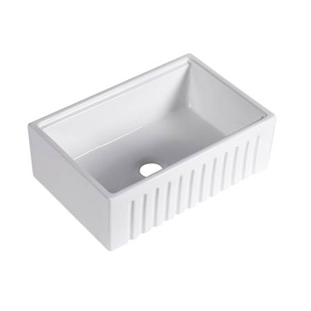 A and E Bath and Shower Maxie 30-1/8" Rectangular Ceramic Wall Mounted Bathroom Sink Glossy White