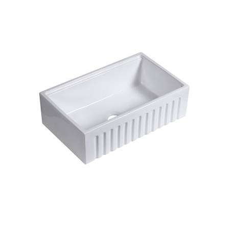 A and E Bath and Shower Maxie 33" Rectangular Ceramic Wall Mounted Bathroom Sink Glossy White