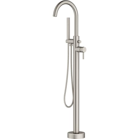 A and E Bath and Shower Milan Floor Mounted Tub Filler with Built-In Diverter - Includes Hand Shower Brushed Nickel