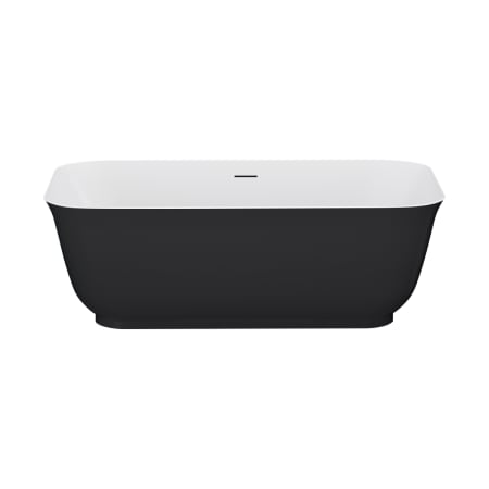 A and E Bath and Shower Mina 67" Free Standing Acrylic and Fiberglass Soaking Tub with Center Drain and Overflow Black