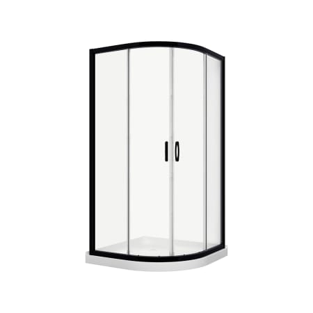 A and E Bath and Shower Mona 75" High x 38" Wide x 38" Deep Sliding Framed Shower Enclosure with Clear and Tempered Glass Black
