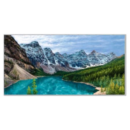 A and E Bath and Shower Modern 30" x 60" North-Lake Framed Landscapes Painting on Canvas Blue