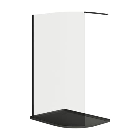 A and E Bath and Shower Olisa Shower Screen Frameless Shower Enclosure with Tempered Glass Black